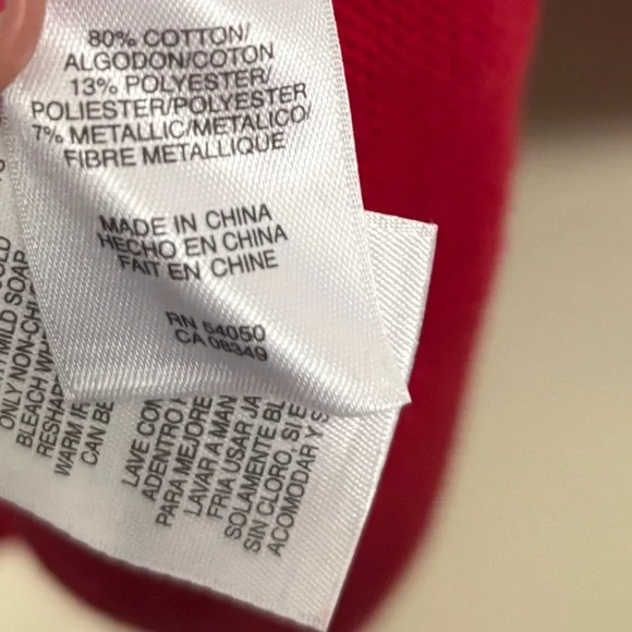 💥 NWT Jones New York Red Sparkle Cowl Neck - Picture 4 of 5